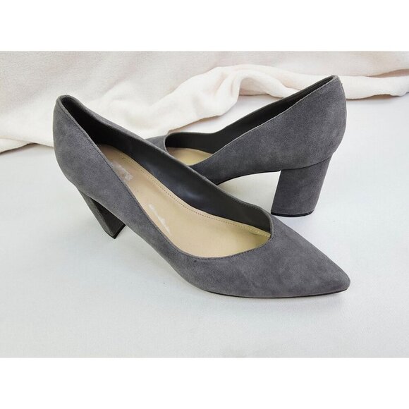 Marc Fisher Size 9M Womens Gray Leather Suede Caitlin Slip On Pointed Toe Shoes - Picture 8 of 14